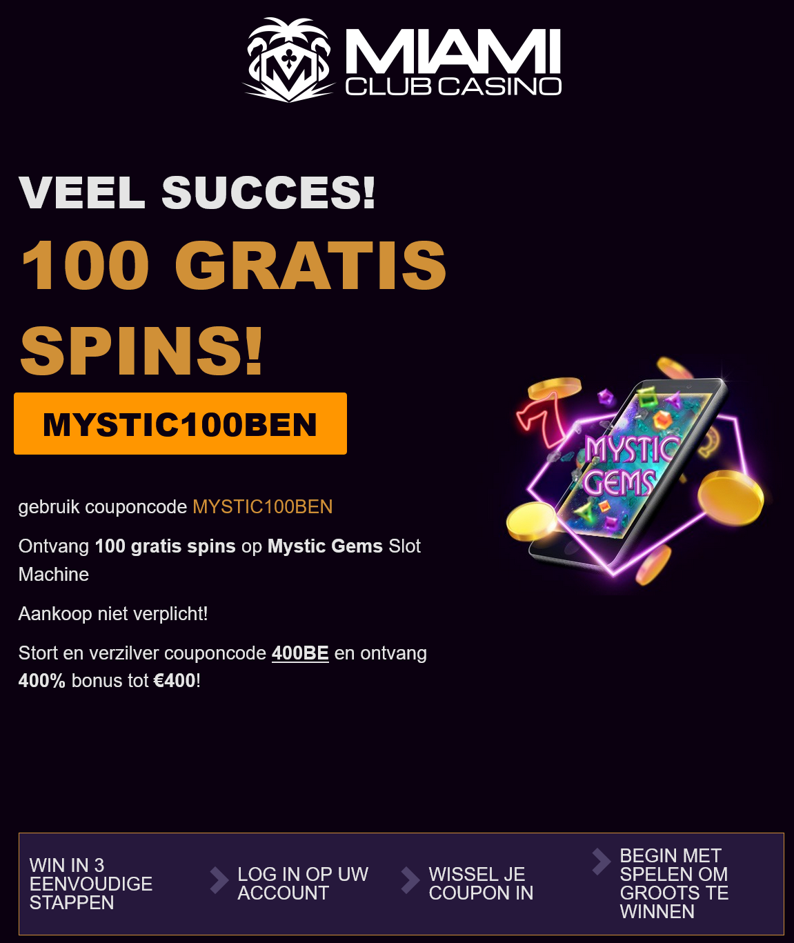 Miami Club 100 Free Spins